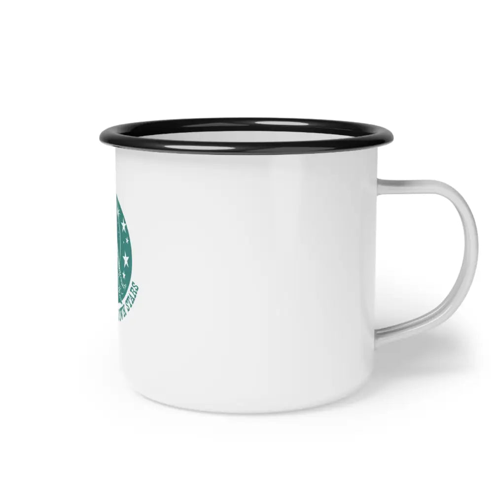 Keeper of Her Own Stars - Enamel Camp Mug - 12oz / Black Rim - Mug