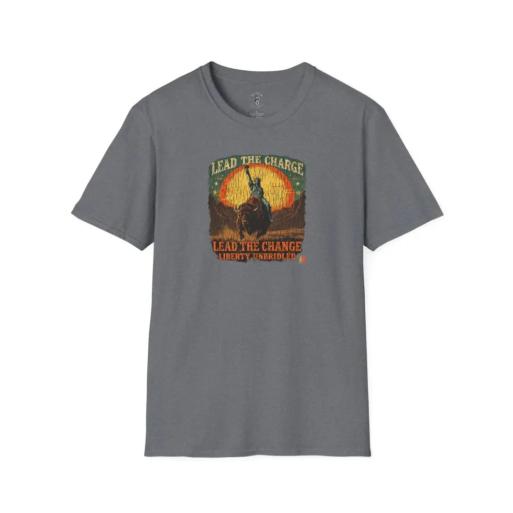 Lady Liberty Western Bison Tee – Vintage Grit | Double R Western™ S / Graphite Heather T Shirt