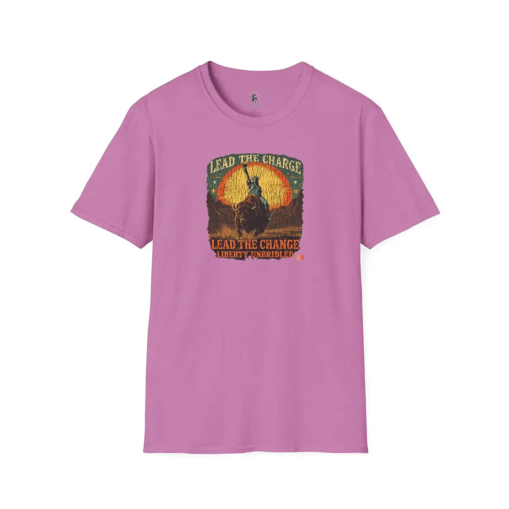 Lady Liberty Western Bison Tee – Vintage Grit | Double R Western™ S / Heather Radiant Orchid T Shirt