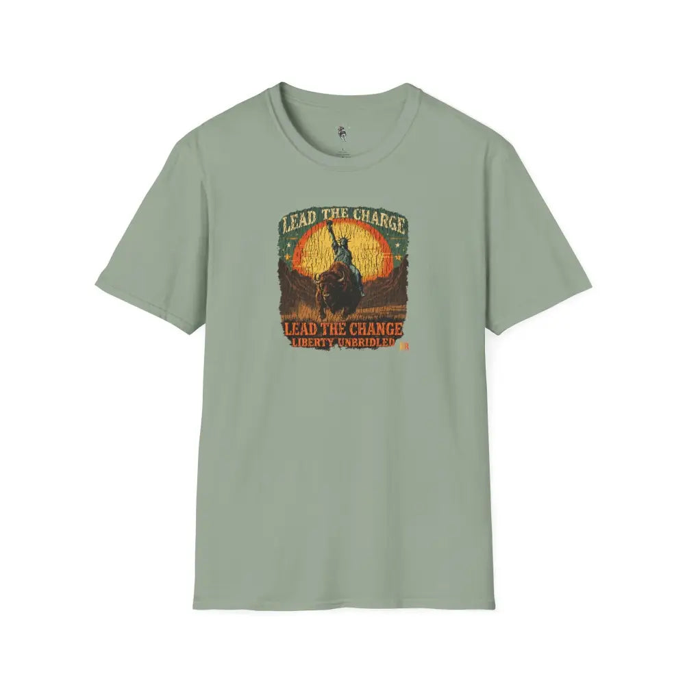 Lady Liberty Western Bison Tee – Vintage Grit | Double R Western™ S / Sage T Shirt