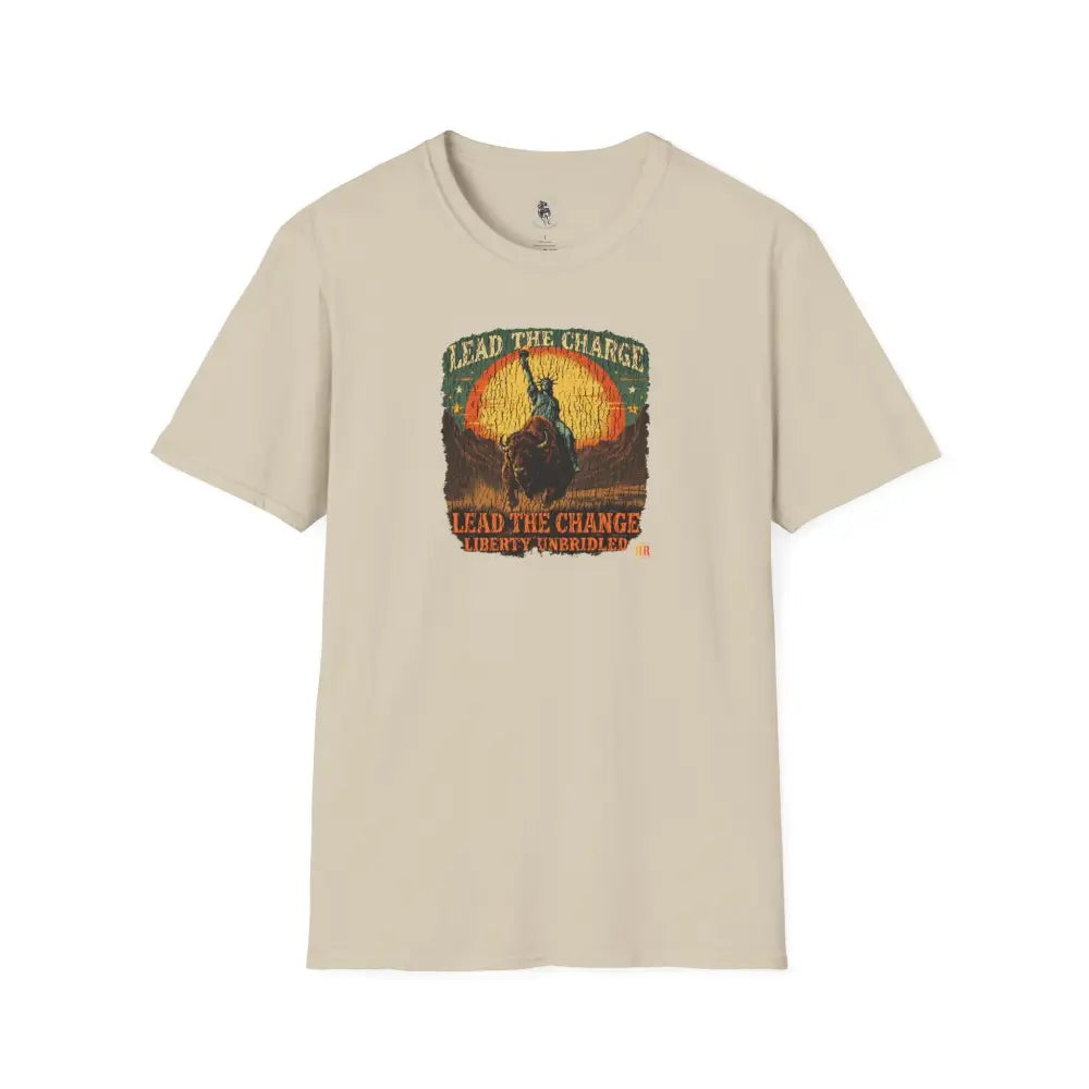 Lady Liberty Western Bison Tee – Vintage Grit | Double R Western™ S / Sand T Shirt