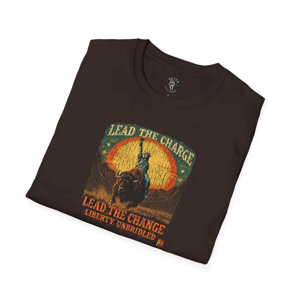 Lady Liberty Western Bison Tee – Vintage Grit | Double R Western™ T Shirt
