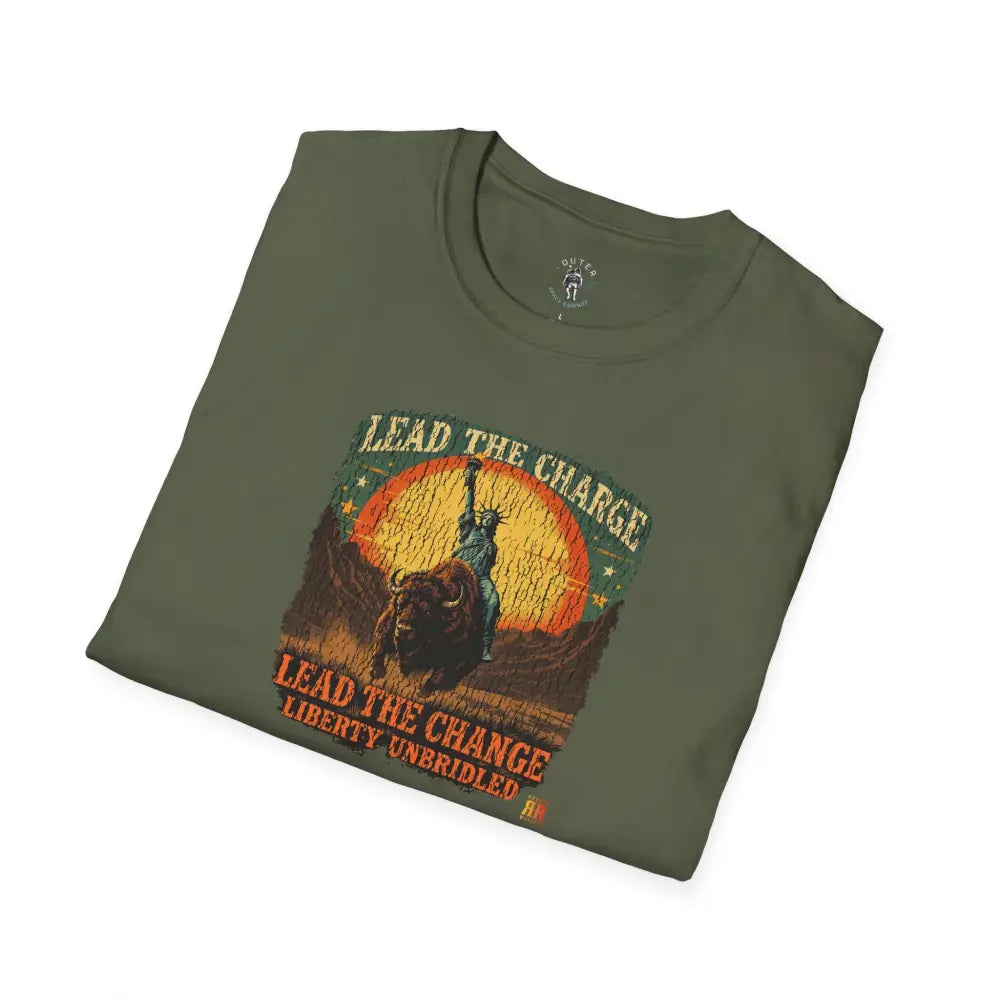 Lady Liberty Western Bison Tee – Vintage Grit | Double R Western™ T Shirt