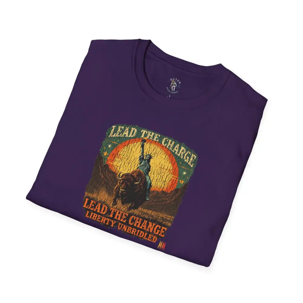 Lady Liberty Western Bison Tee – Vintage Grit | Double R Western™ T Shirt