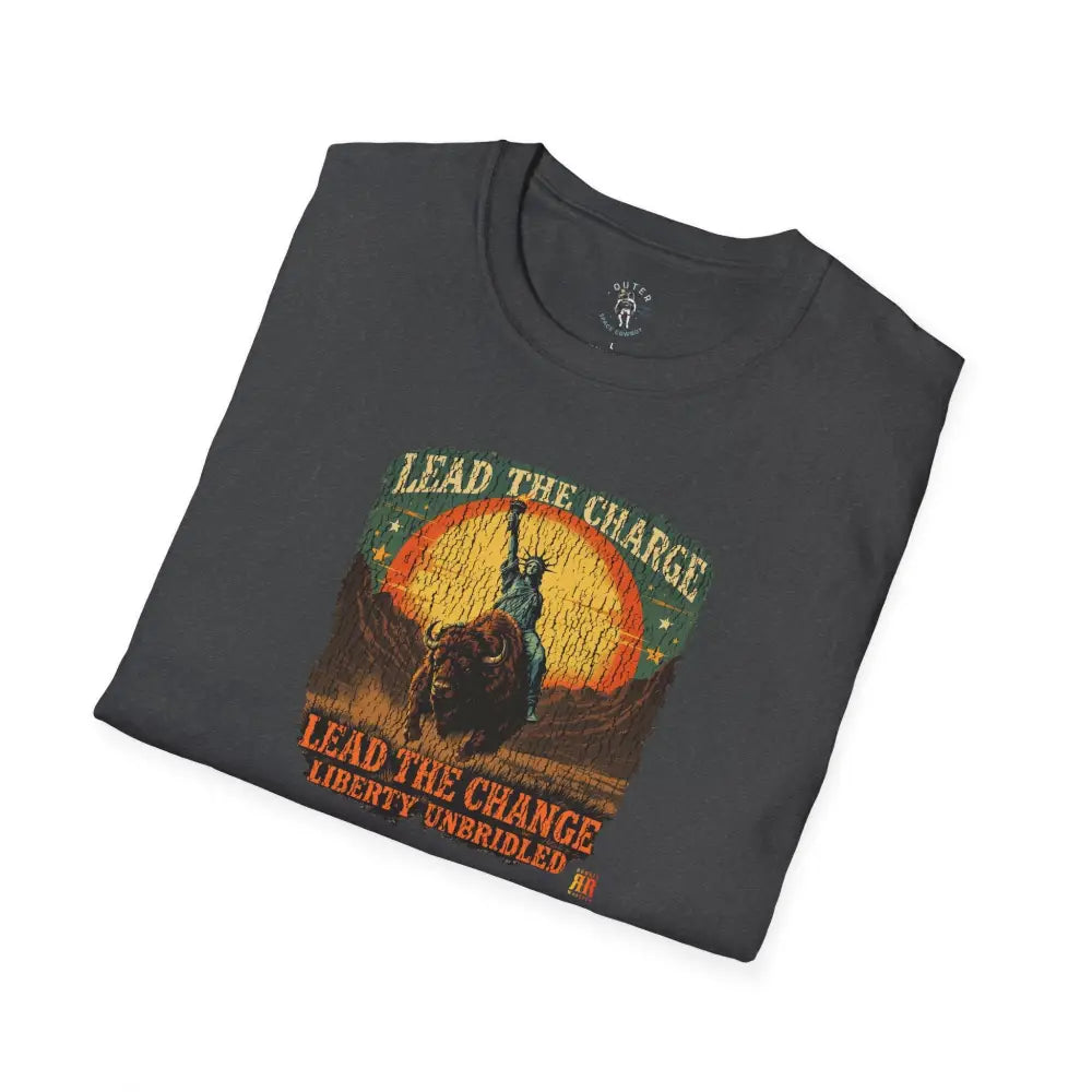 Lady Liberty Western Bison Tee – Vintage Grit | Double R Western™ T Shirt