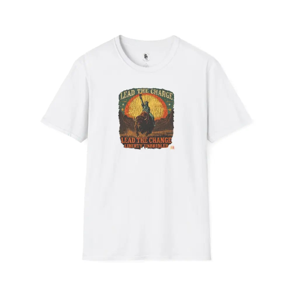 Lady Liberty Western Bison Tee – Vintage Grit | Double R Western™ XS / White T Shirt
