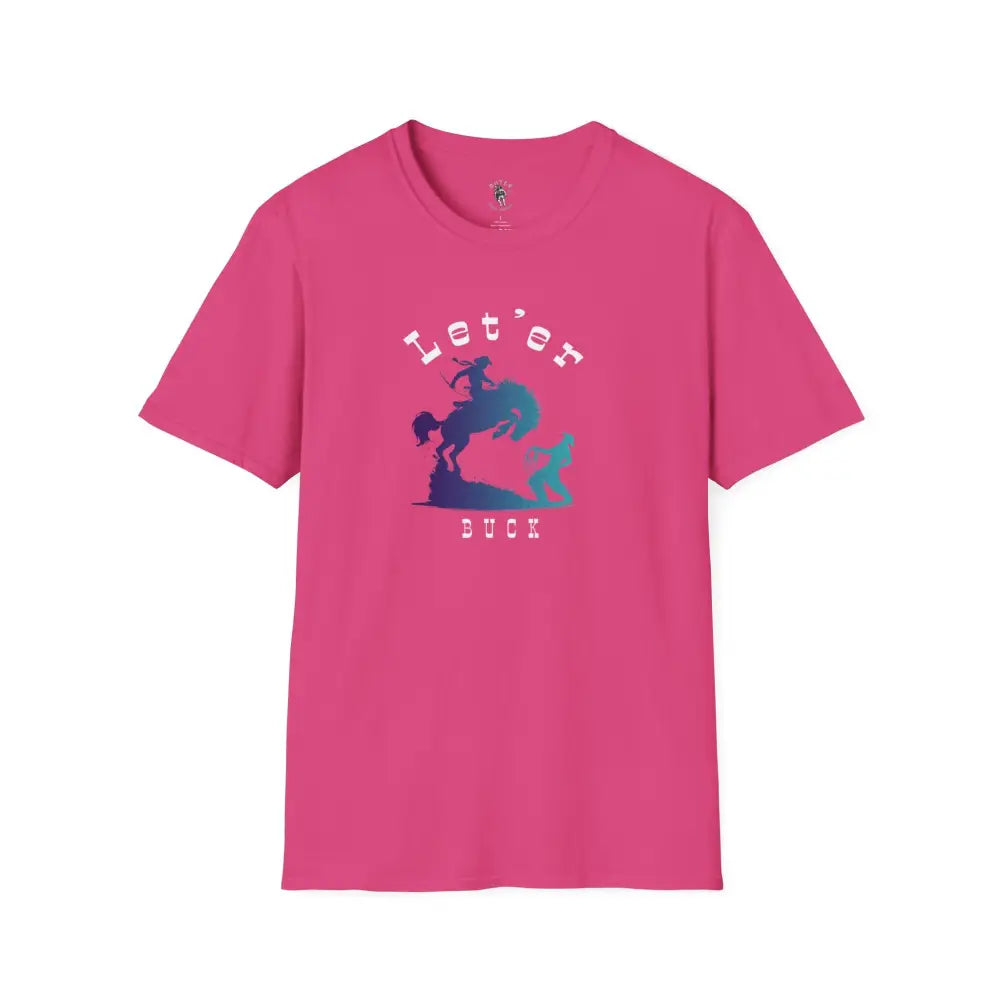 ’Let’er Buck Tee’ - Double R Western’s™ - Softstyle T-Shirt - S / Heliconia - T-Shirt