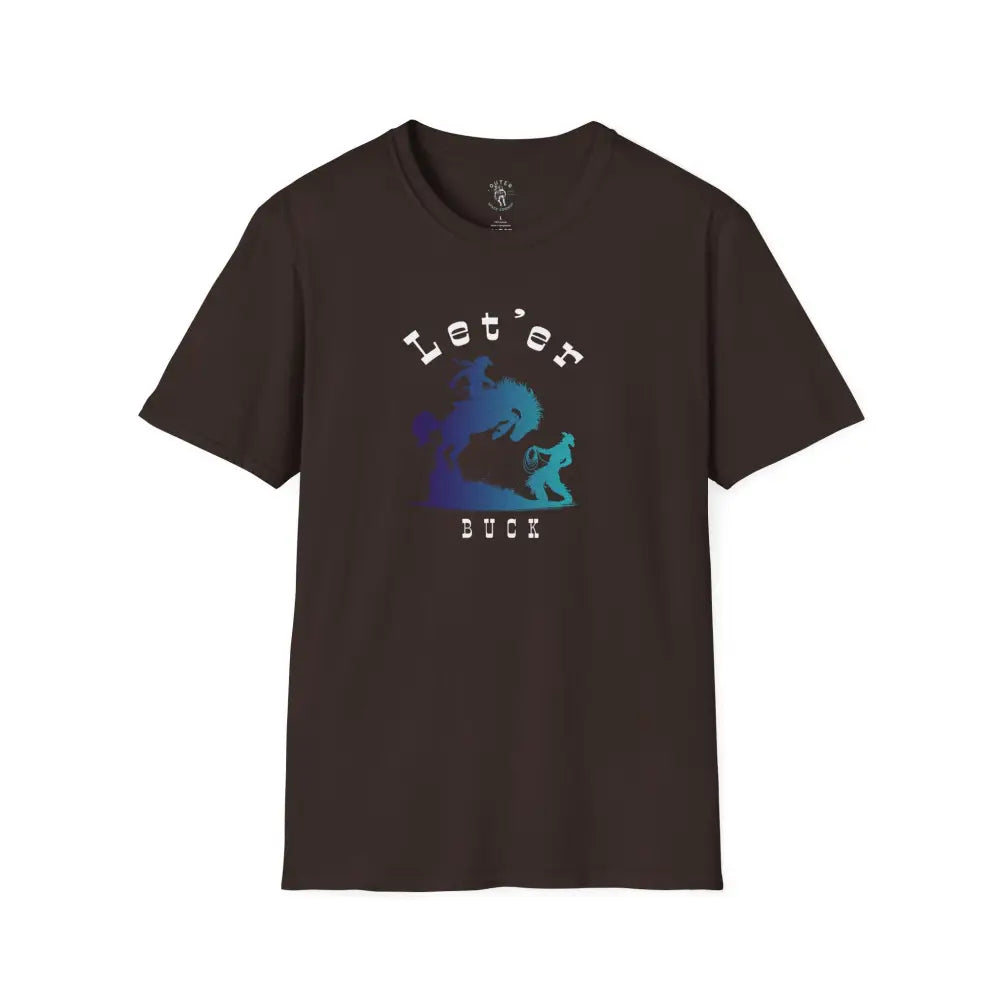 ’Let’er Buck Tee’ - Double R Western’s™ - Softstyle T-Shirt - S / Dark Chocolate - T-Shirt