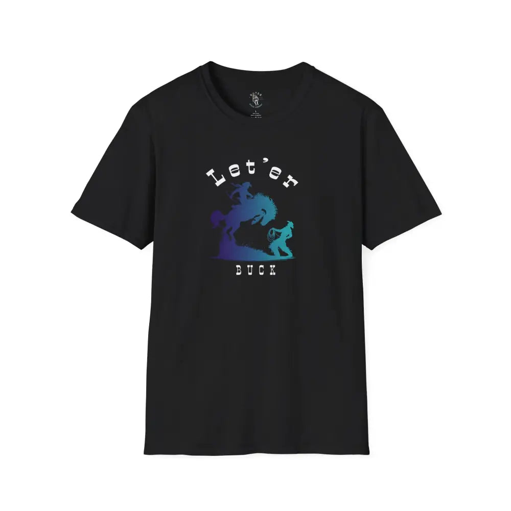 ’Let’er Buck Tee’ Double R Western’s™ Softstyle T Shirt XS / Black T Shirt