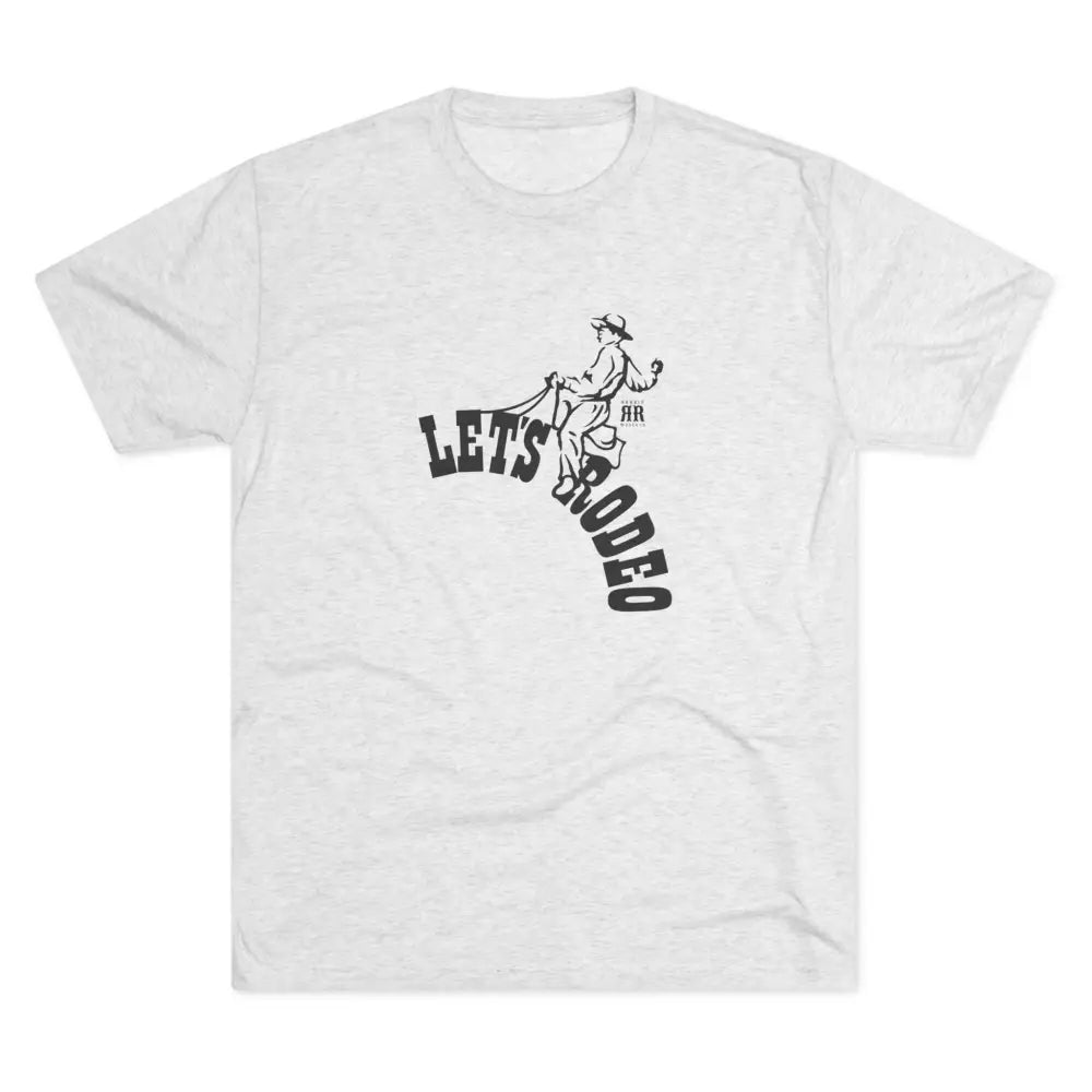 ’Let’s Rodeo’ Double R western’s™ Tri Blend Crew Tee S / Tri Blend Heather White T Shirt