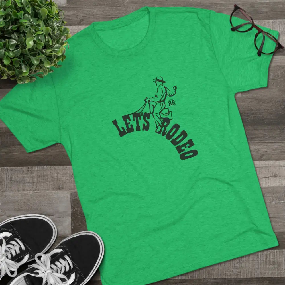 ’Let’s Rodeo’ Double R western’s™ Tri Blend Crew Tee T Shirt