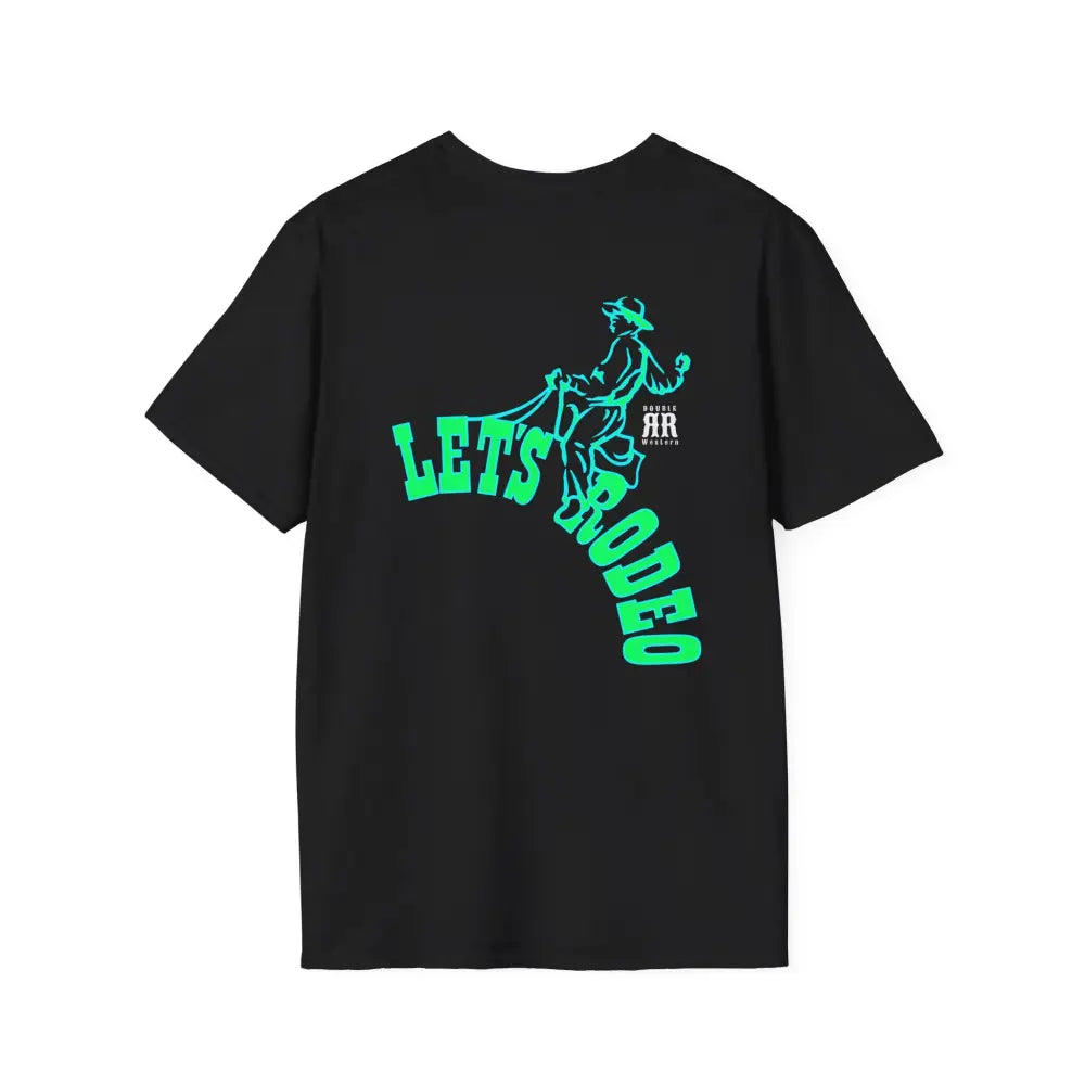 Let’s Rodeo Special Edition Tee (back design) – Teal & Neon Green Black / XS T Shirt