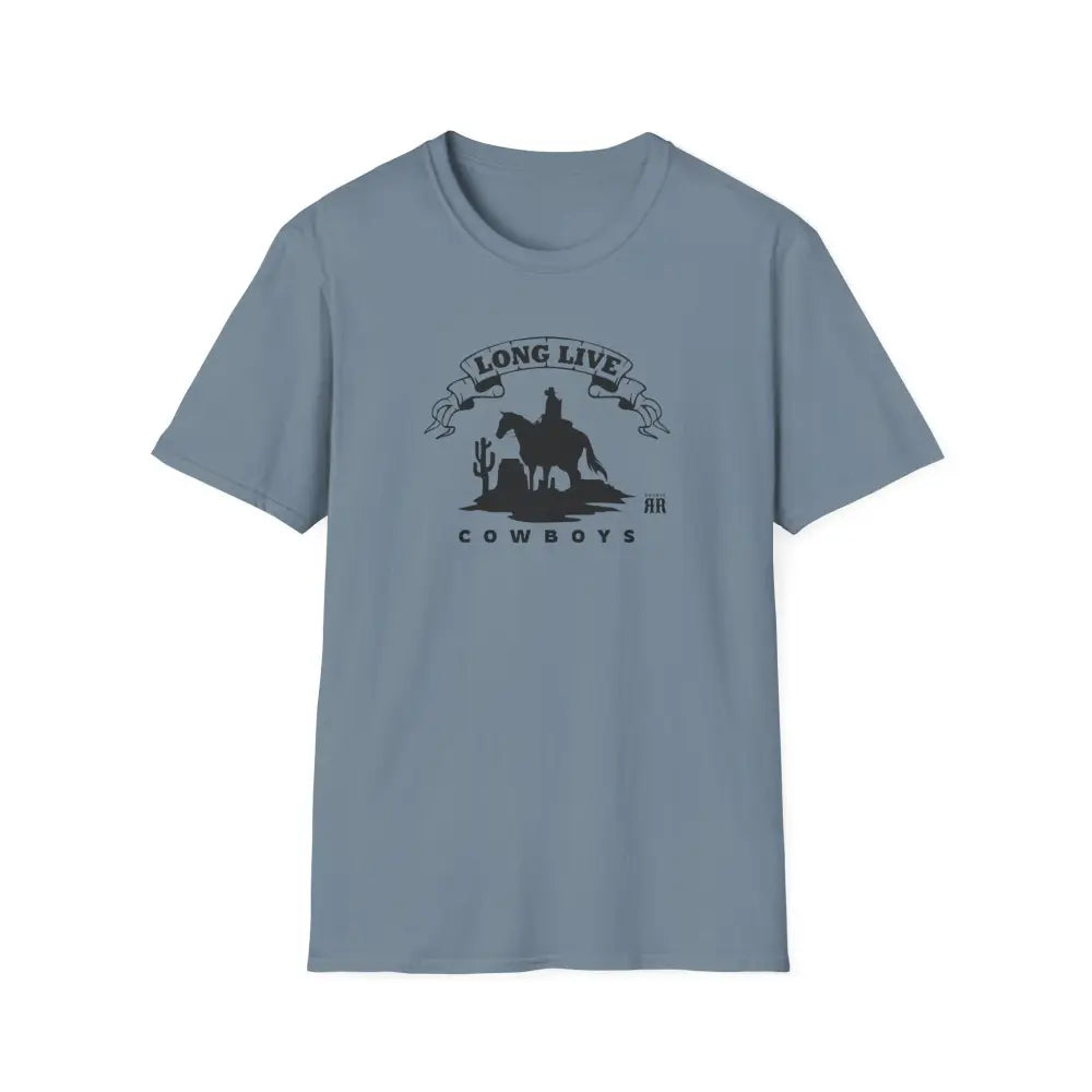 ’Long Live Cowboys’ Double R Western’s ™ Beefy T® Short Sleeve T Shirt Stone Blue / S T Shirt