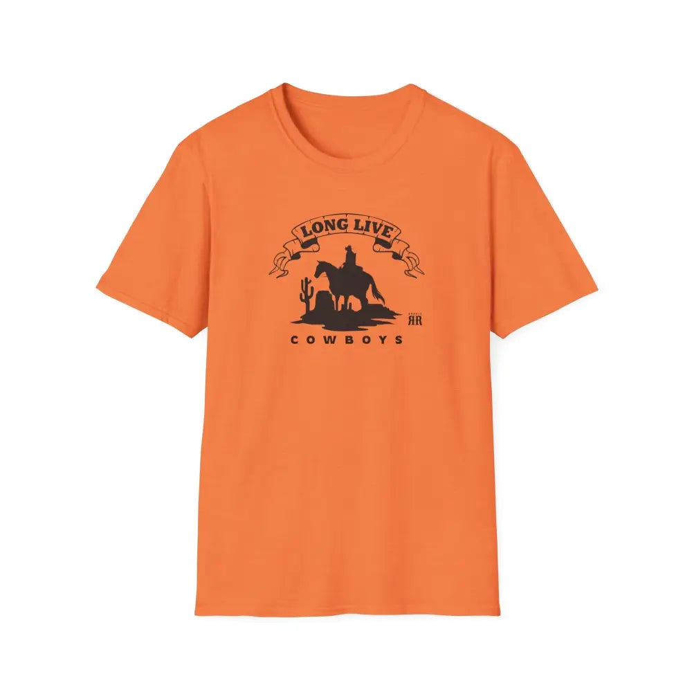 ’Long Live Cowboys’ Double R Western’s ™ Beefy T® Short Sleeve T Shirt Heather Orange / S T Shirt