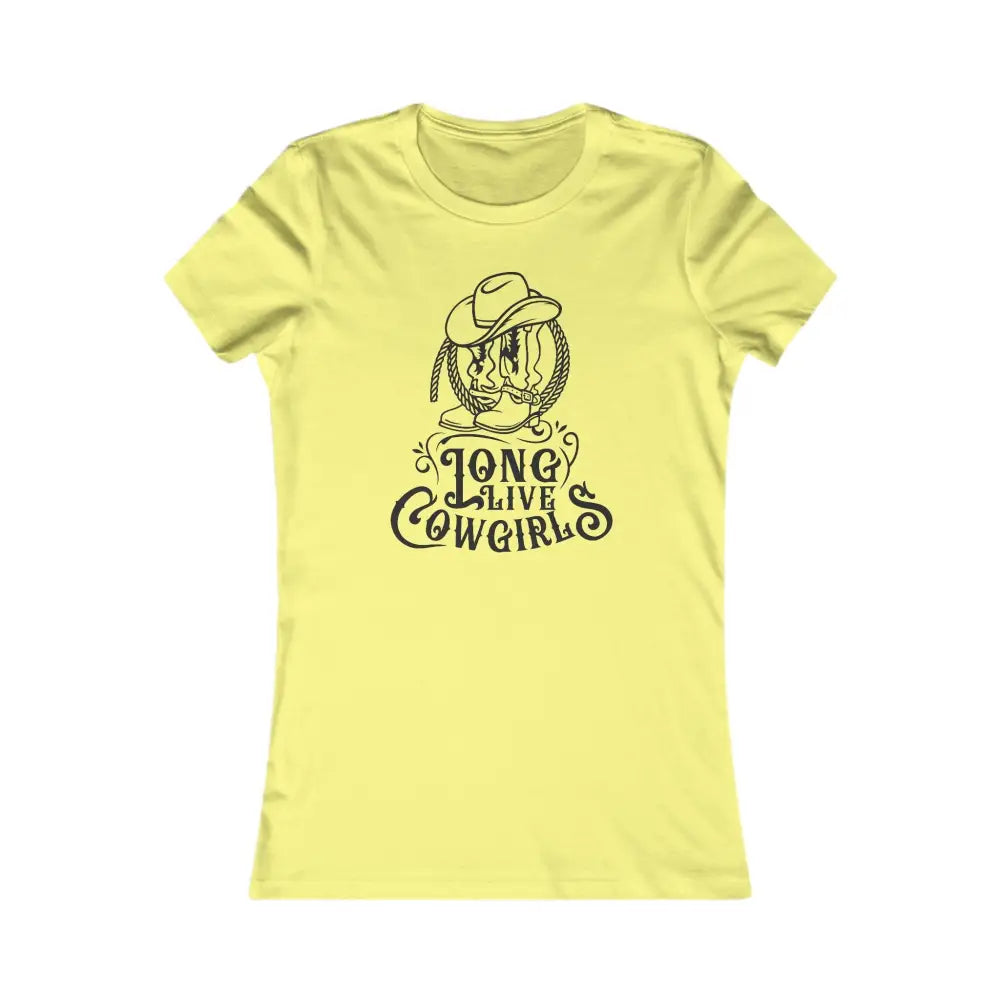 ’Long Live Cowgirls’ Double R Western™ Women’s Favorite T Shirt Yellow / S T Shirt