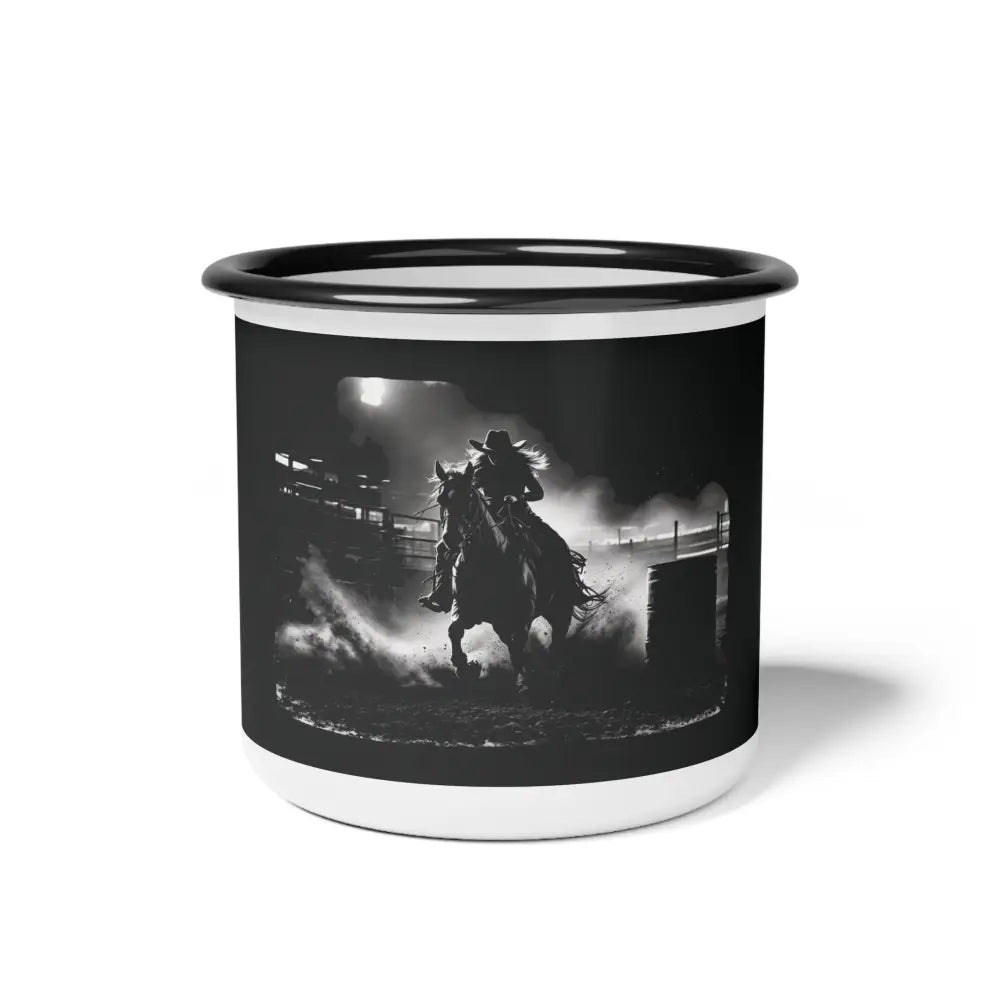 Midnight Edition Barrel Racer Enamel Camp Mug 12oz / Black Rim Mug