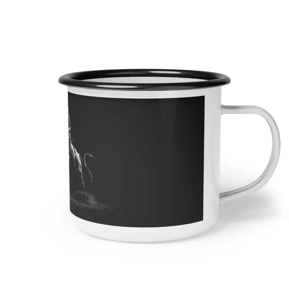 Midnight Edition Bucking Bull - Enamel Camp Mug - 12oz / Black Rim - Mug