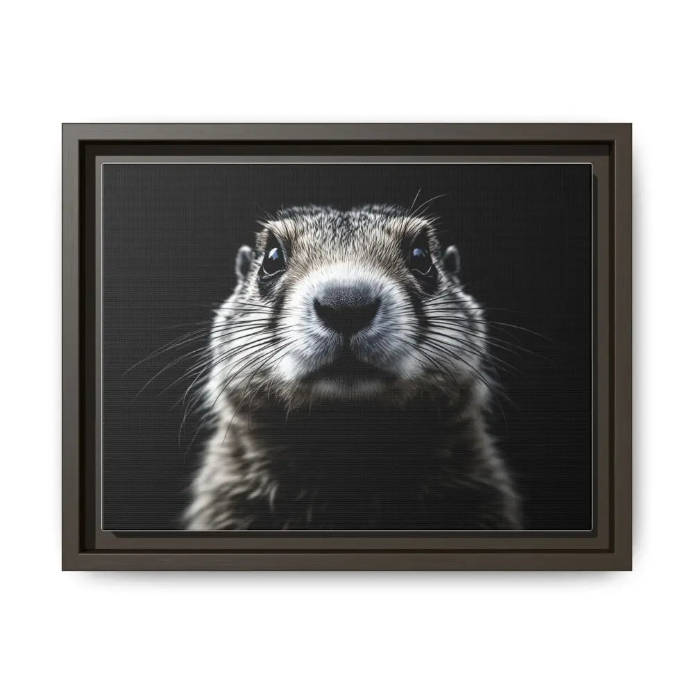 Midnight Edition Prairie Dog Canvas - Double R Western - 12’’ x 9’’ (Horizontal) / Espresso / 1.25’’ - Canvas