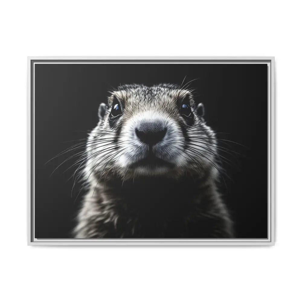 Midnight Edition Prairie Dog Canvas - Double R Western - 32’’ x 24’’ (Horizontal) / White / 1.25’’ - Canvas
