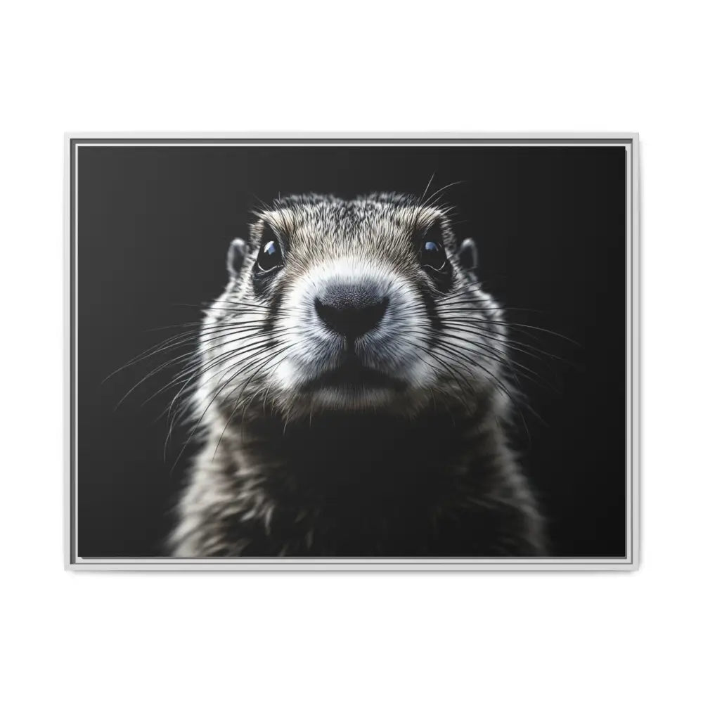 Midnight Edition Prairie Dog Canvas - Double R Western - 40’’ x 30’’ (Horizontal) / White / 1.25’’ - Canvas