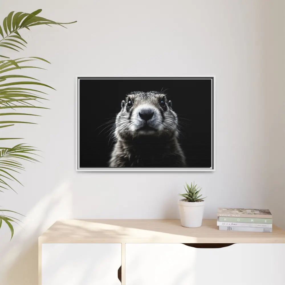 Midnight Edition: Prairie Dog Framed Canvas Art Wrap – Double R Western™ Canvas