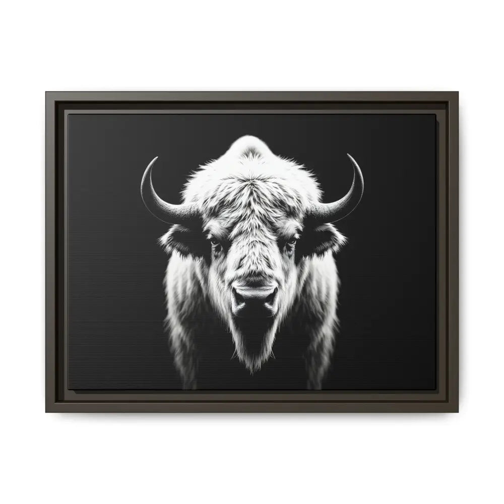 Midnight Edition: White Bison™ – Limited Edition Gallery Art Wrap Only 50 Available 16″ x 12″ (Horizontal) / Espresso