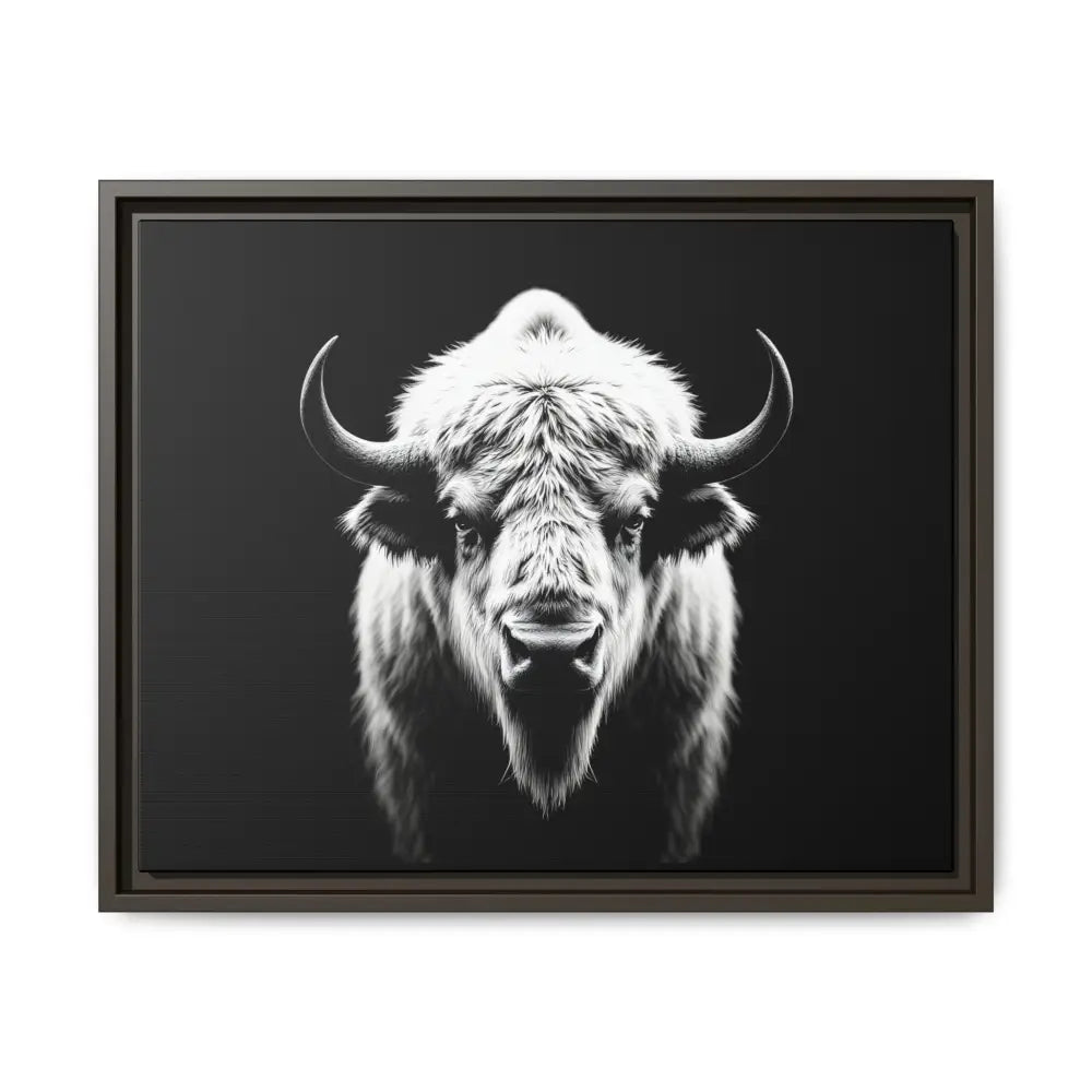 Midnight Edition: White Bison™ – Limited Edition Gallery Art Wrap Only 50 Available 20″ x 16″ (Horizontal) / Espresso