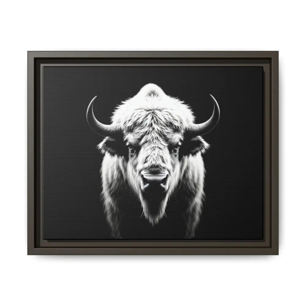 Midnight Edition: White Bison™ – Limited Edition Gallery Art Wrap Only 50 Available 14″ x 11″ (Horizontal) / Espresso