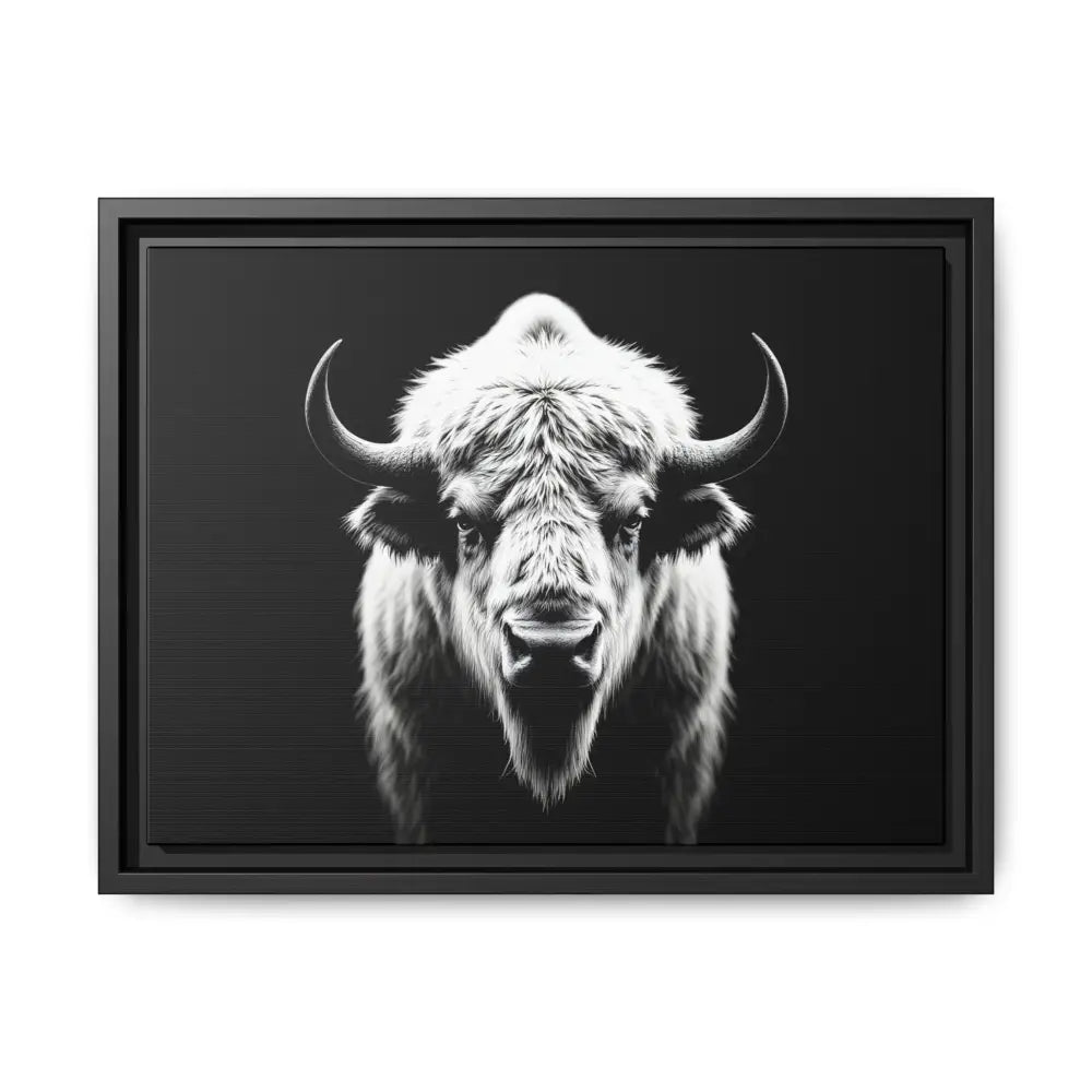 Midnight Edition: White Bison™ – Limited Edition Gallery Art Wrap Only 50 Available 16″ x 12″ (Horizontal) / Black