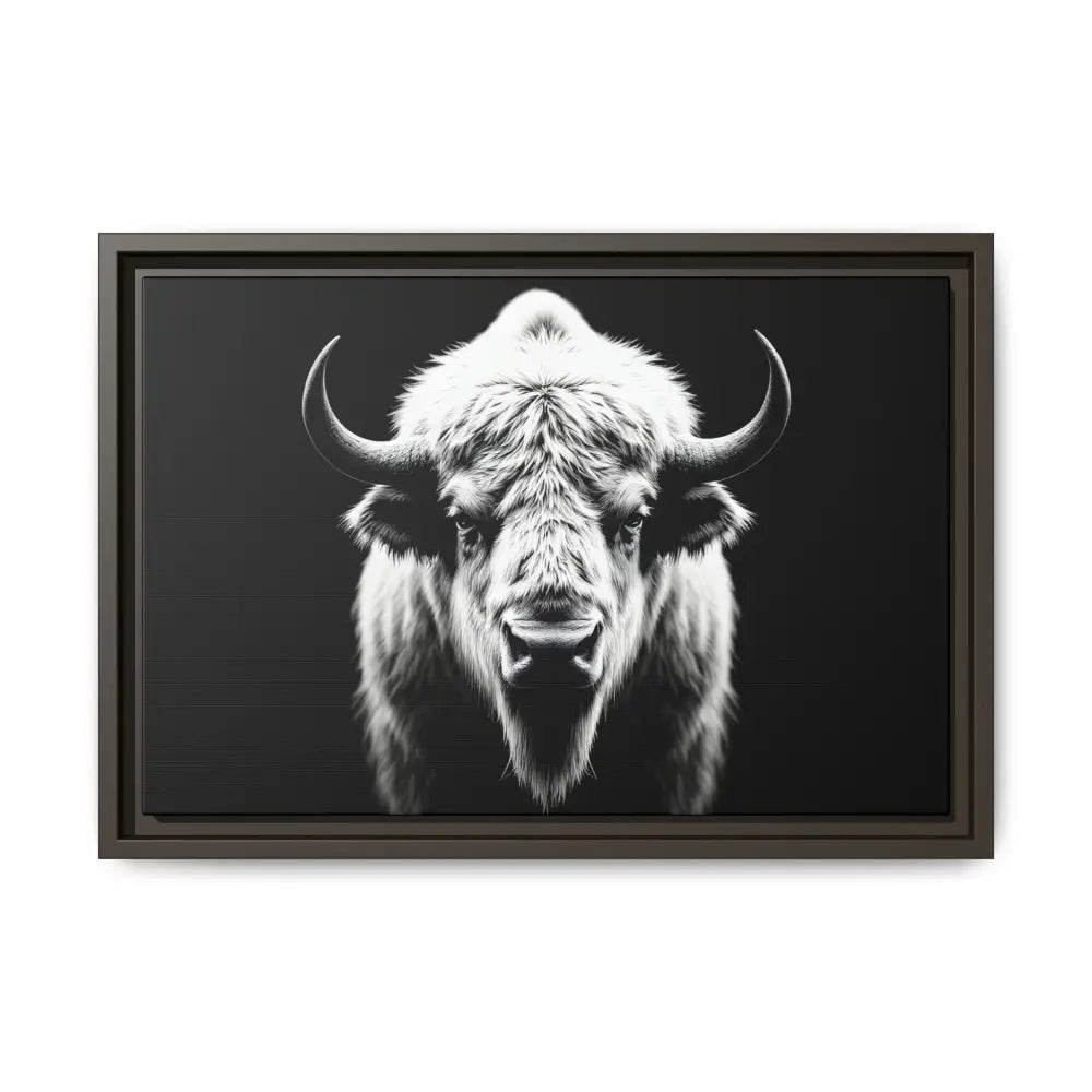 Midnight Edition: White Bison™ – Limited Edition Gallery Art Wrap Only 50 Available 18″ x 12″ (Horizontal) / Espresso