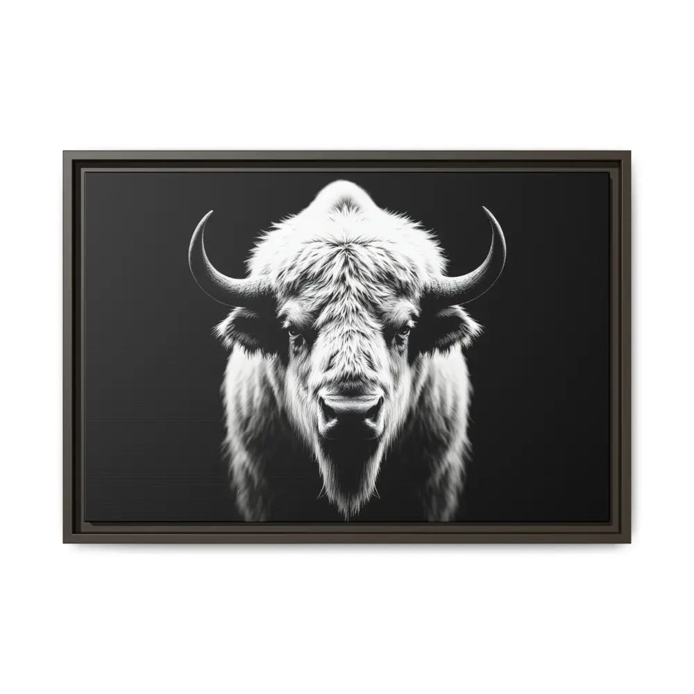 Midnight Edition: White Bison™ – Limited Edition Gallery Art Wrap Only 50 Available 24″ x 16″ (Horizontal) / Espresso