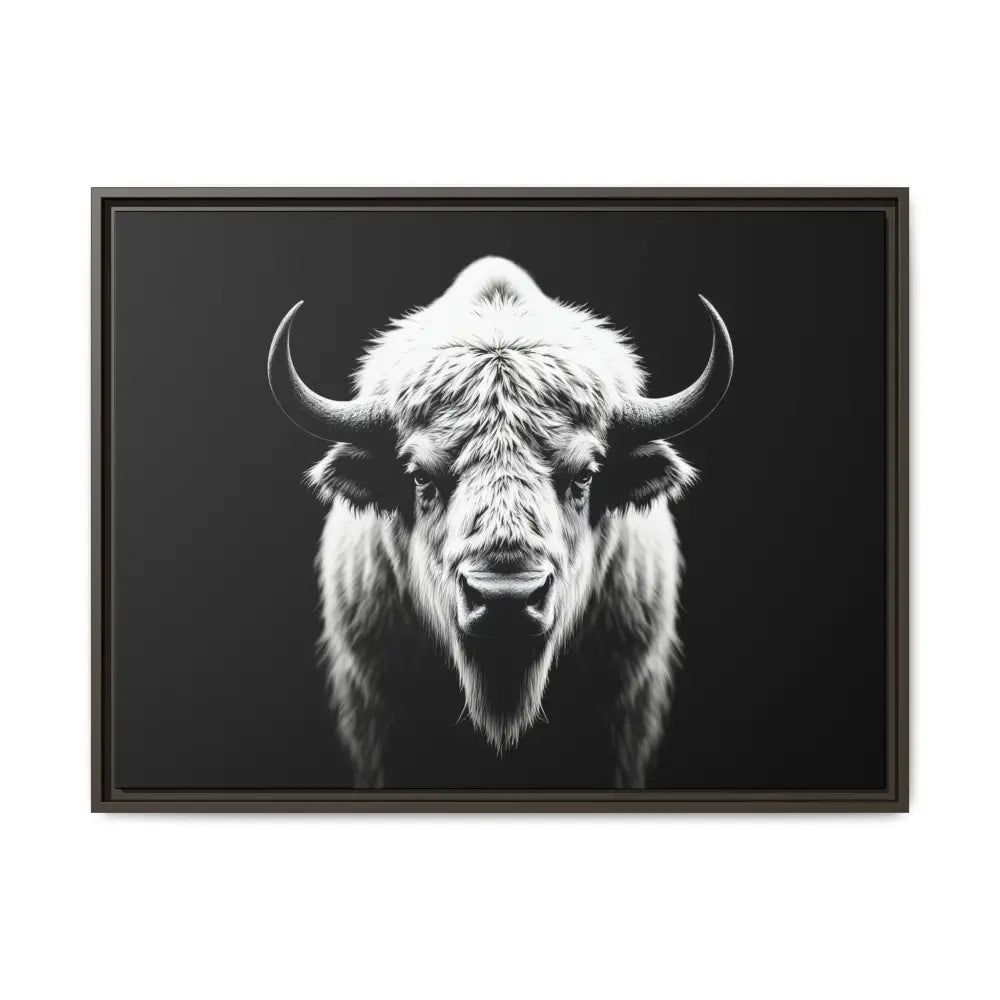 Midnight Edition: White Bison™ – Limited Edition Gallery Art Wrap Only 50 Available 32’’ x 24’’ (Horizontal) / Espresso