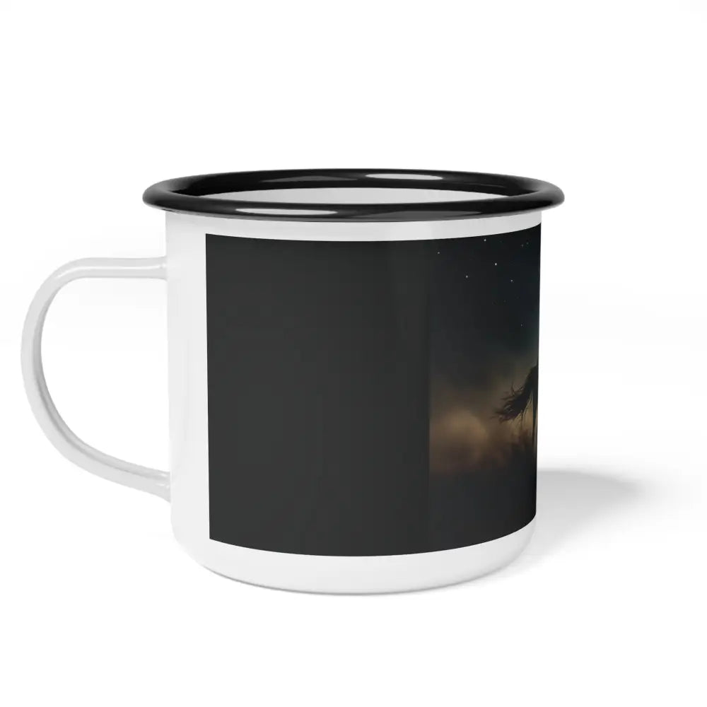 Midnight Rider Camp Mug Double R Western’s Hot Off The Trail 12oz / Black Rim Mug