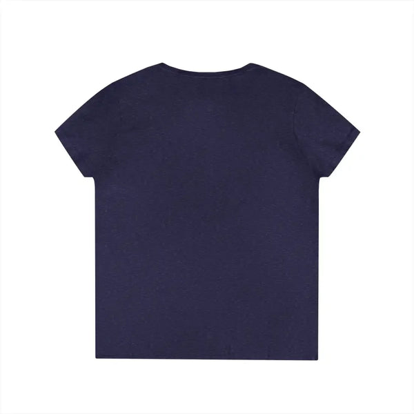 Heather navy V-neck T-shirt, plain back
