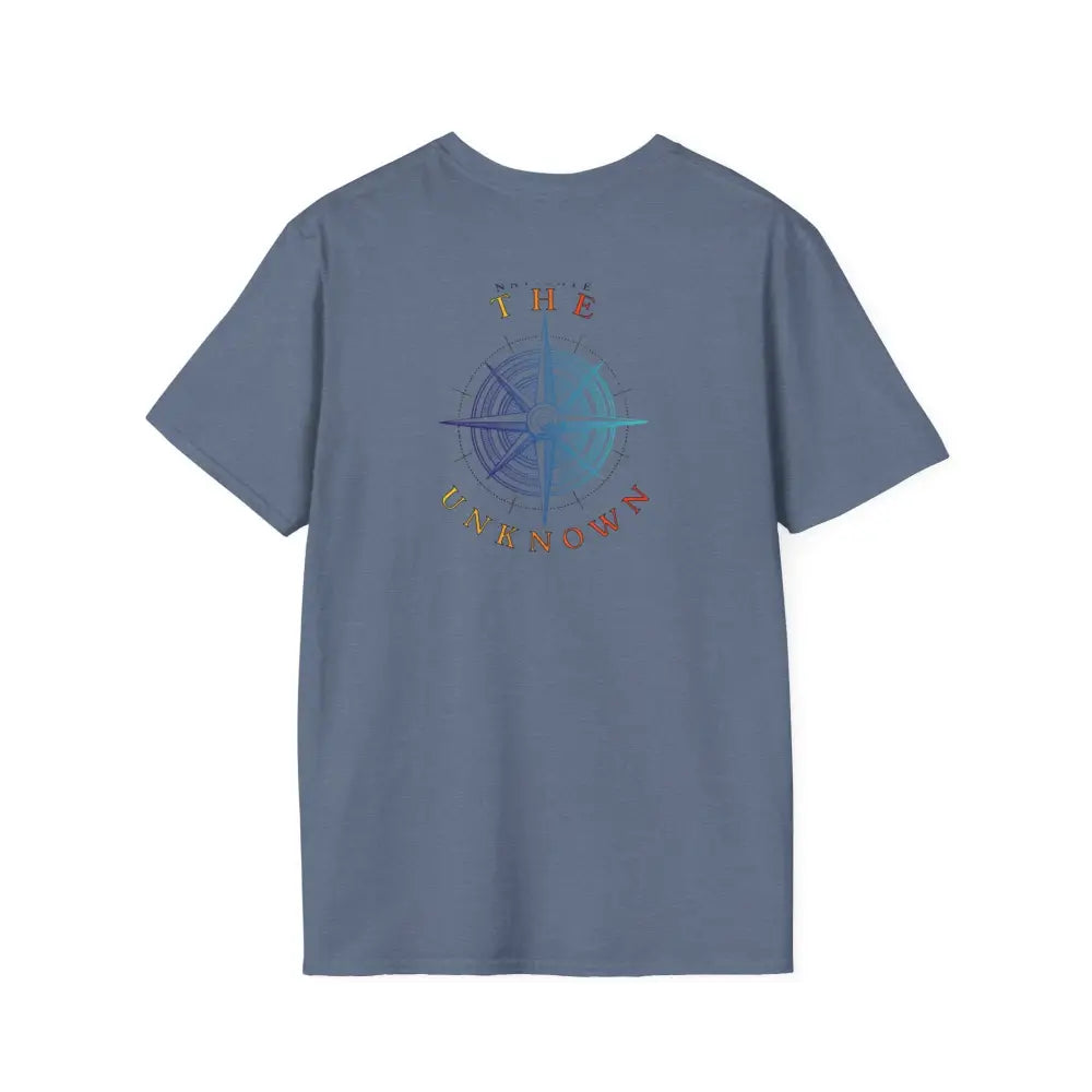 Navigate the Unknown *Back Graphic Design Double R Western Universal Comfort Tee Heather Indigo / S T Shirt