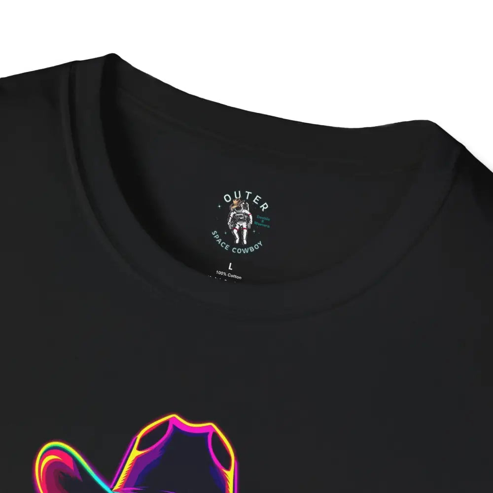 Neon Bandit Cowboy Western T Shirt – Universal Fit – Black T Shirt