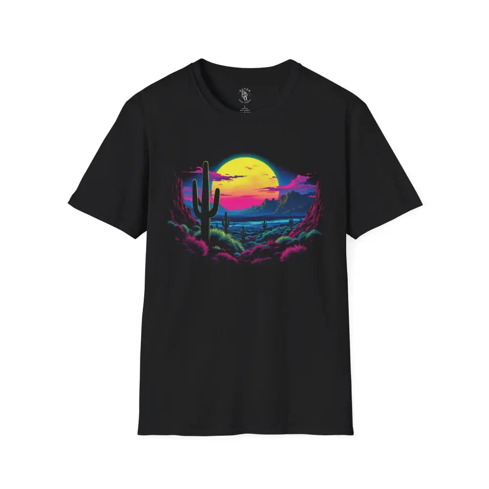 Neon Desert Nights Tee™: A Bold Frontier Awaits - Double R Western’s™ - XS / Black - T-Shirt