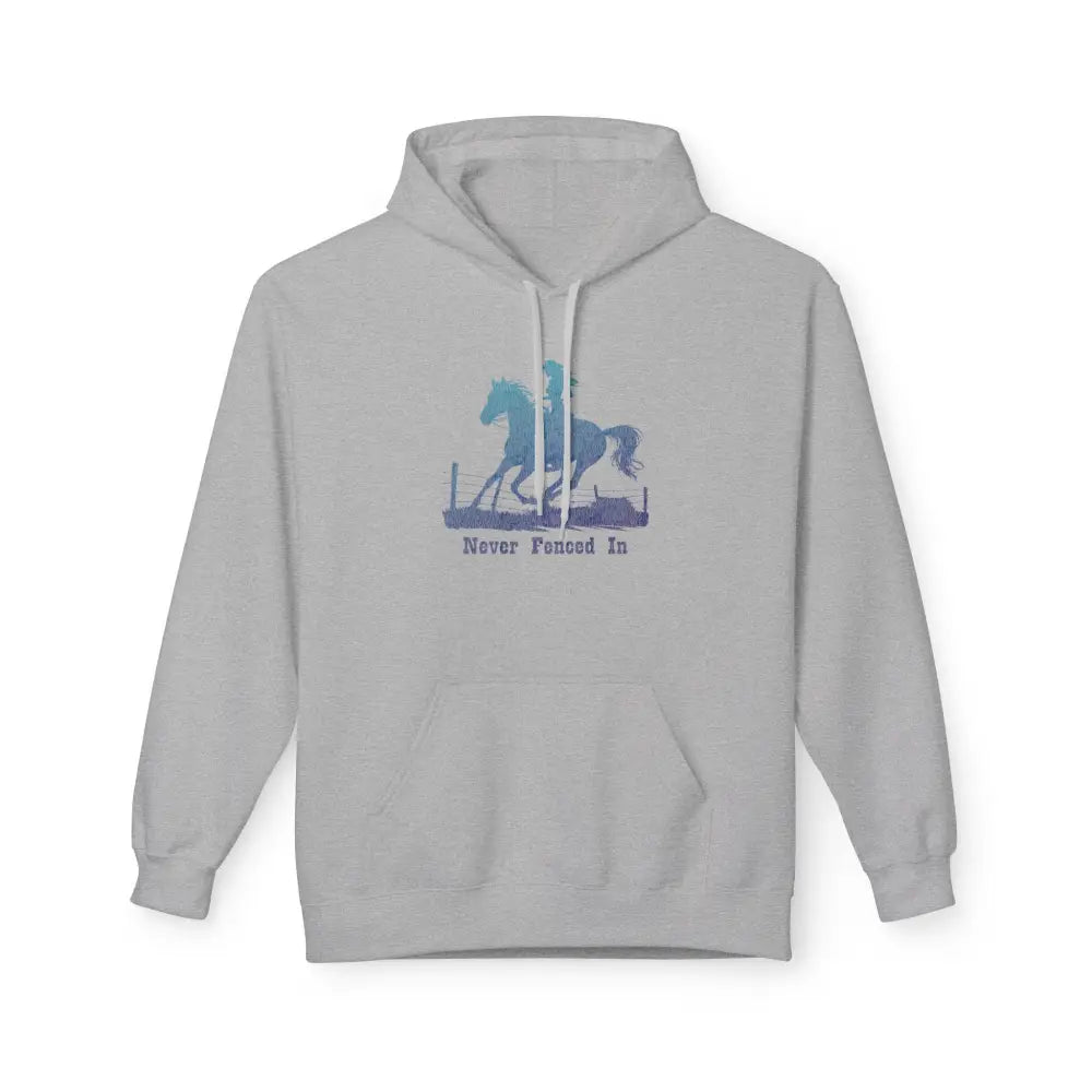 ’Never Fenced In’ Double R Western’s Women’s Hooded Sweatshirt Sport Grey / S Hoodie