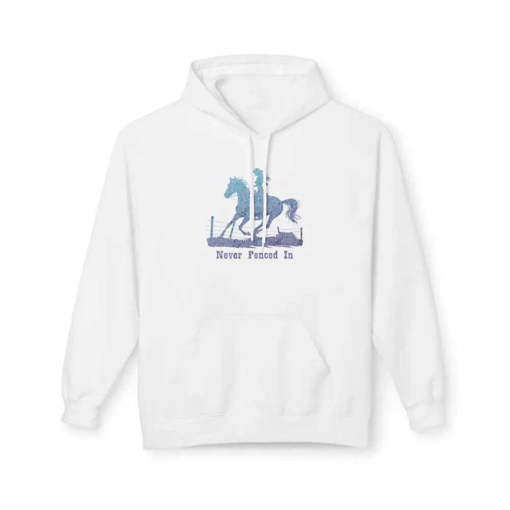 ’Never Fenced In’ Double R Western’s Women’s Hooded Sweatshirt White / S Hoodie