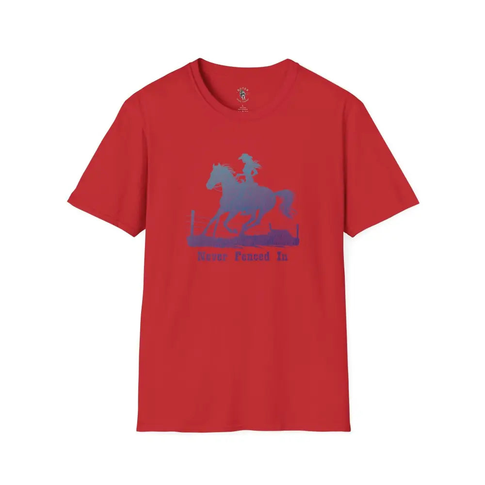 ’Never Fenced In’ Tee Double R Western’s Women’s T shirt S / Red T Shirt