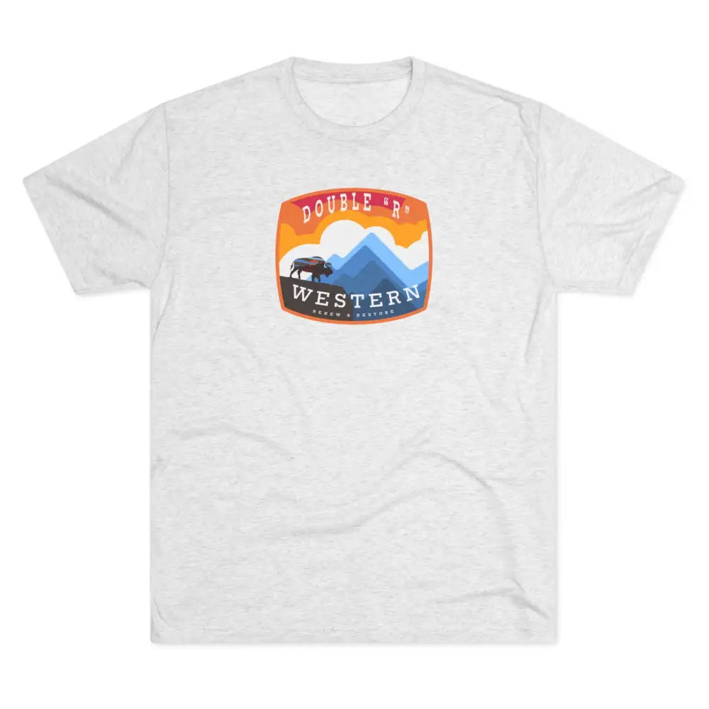 ’On the Edge’ - Double R Western’s™ - Tri-Blend Crew Tee - S / Tri-Blend Heather White - T-Shirt