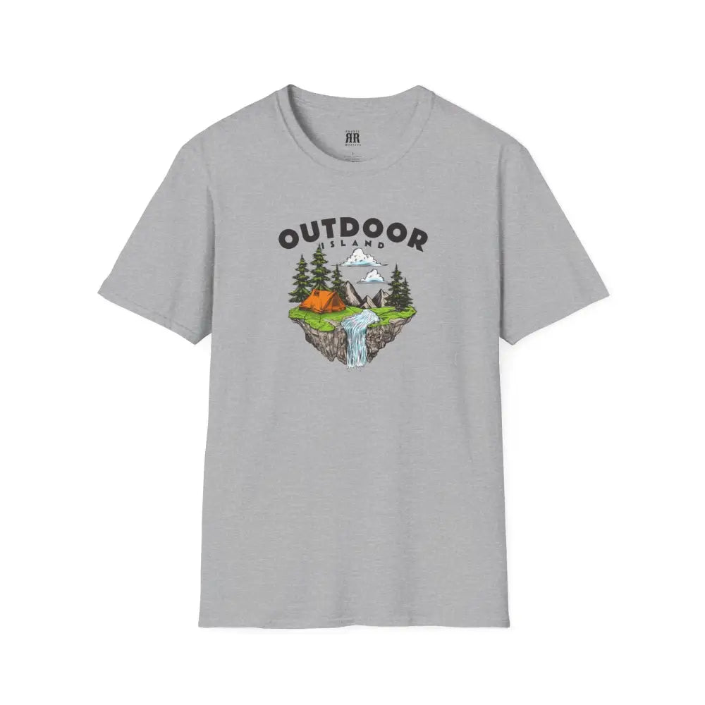 Outdoor Island Comfort Tee – Adventure Awaits Double R Western’s Hot Off The Trail Sport Grey / XS T Shirt