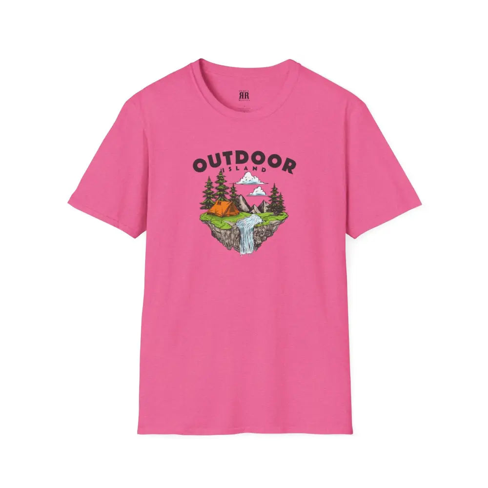 Outdoor Island Comfort Tee – Adventure Awaits Double R Western’s Hot Off The Trail Heather Heliconia / S T Shirt