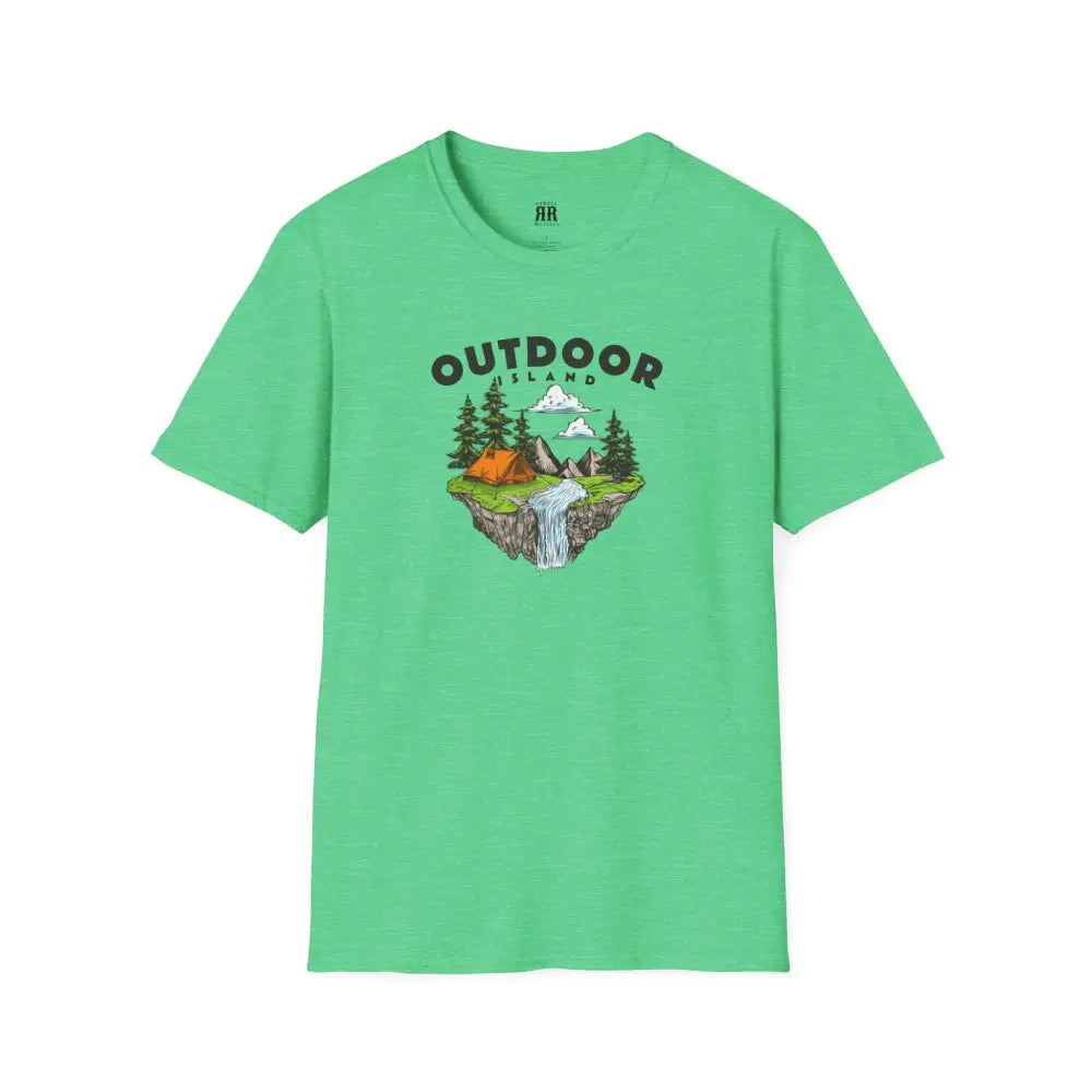 Outdoor Island Comfort Tee – Adventure Awaits Double R Western’s Hot Off The Trail Heather Irish Green / S T Shirt
