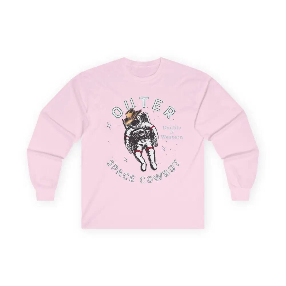 ’Outer Space Cowboy’ Double R Western’s Long Sleeve T Shirt S / Light Pink Long sleeve