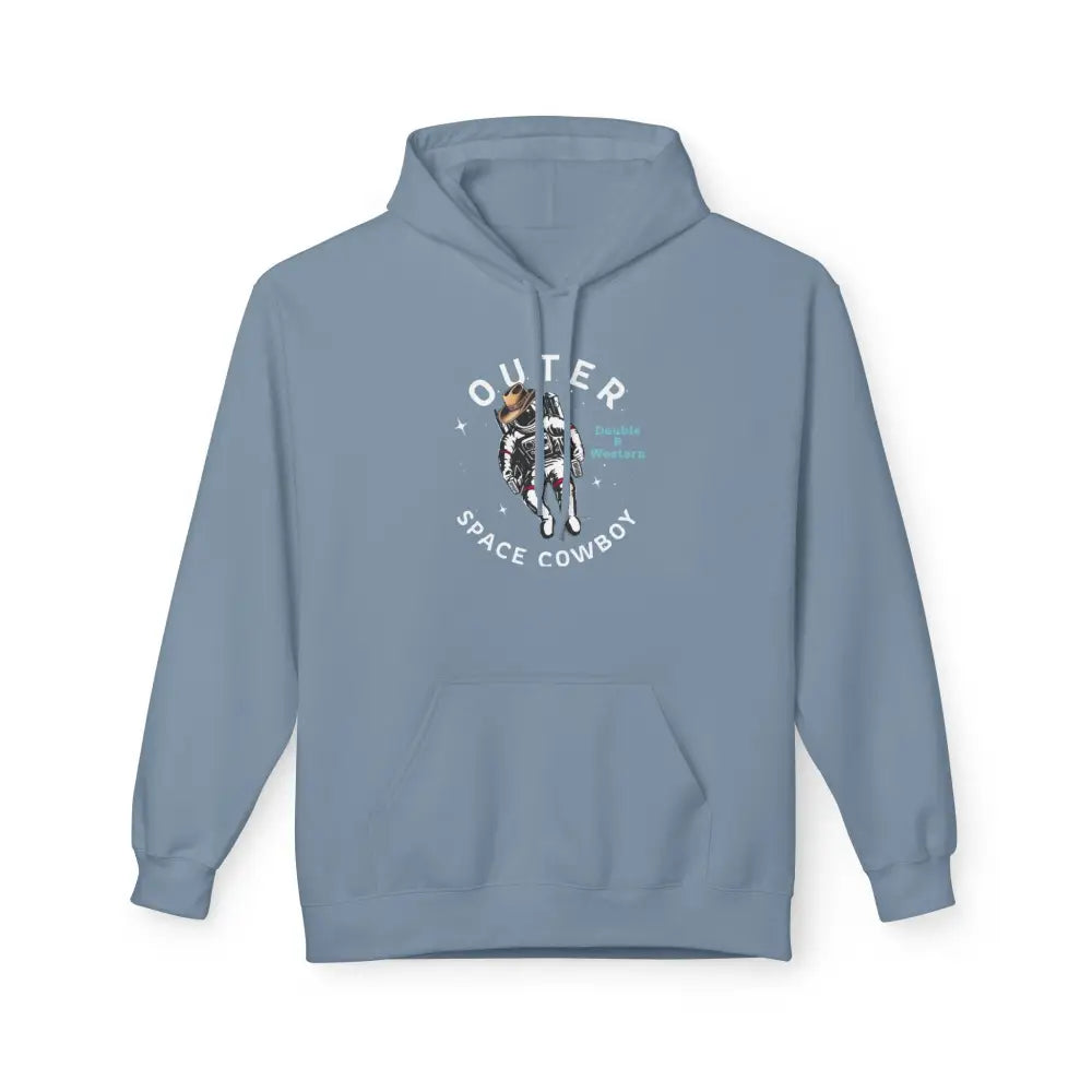 ’Outer Space Cowboy’ Double R Western’s Men’s Hooded Sweatshirt Stone Blue / S Hoodie
