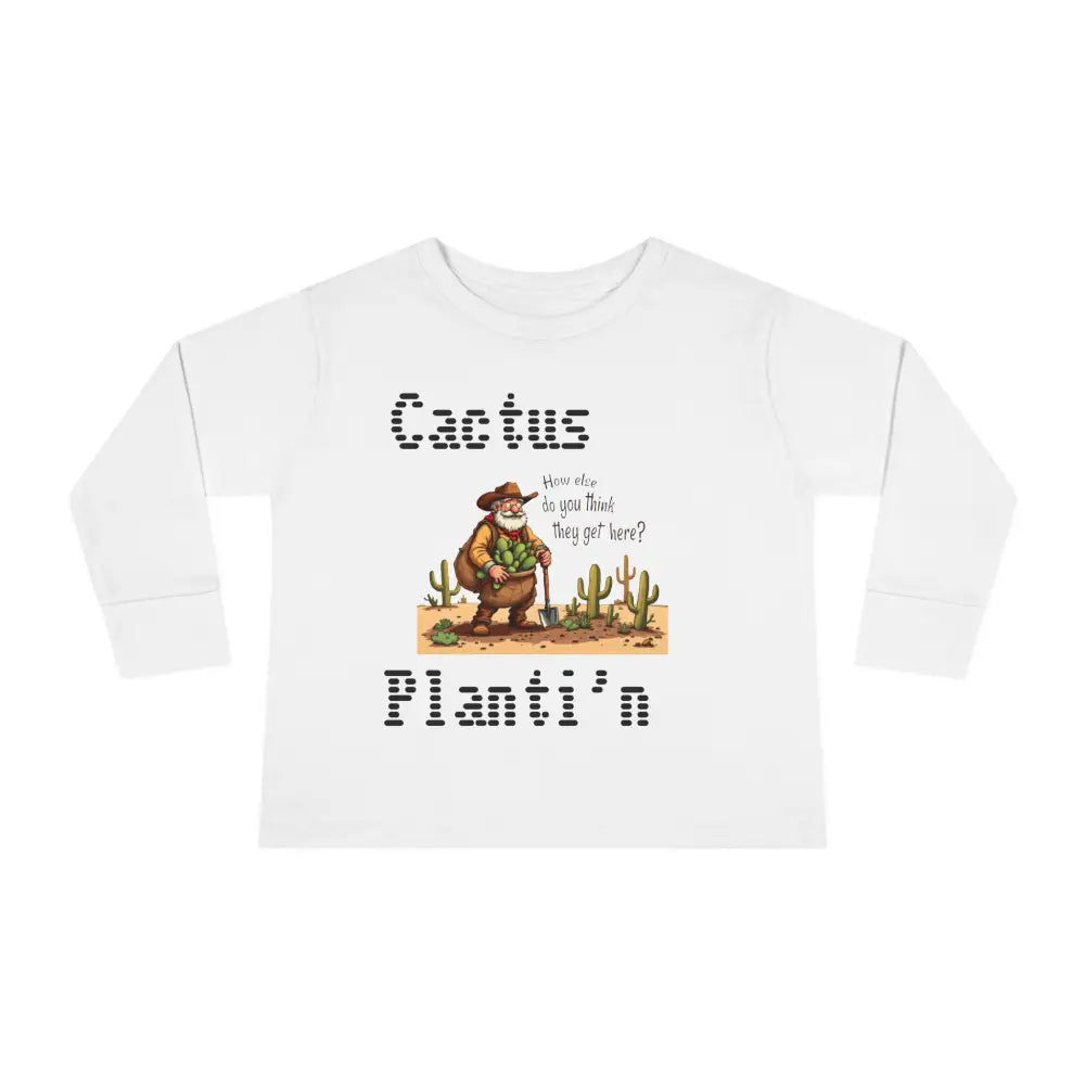 ’Prickly Adventure’ - Double R Western’s - Toddler Long Sleeve Tee - 2T / White - Kids clothes