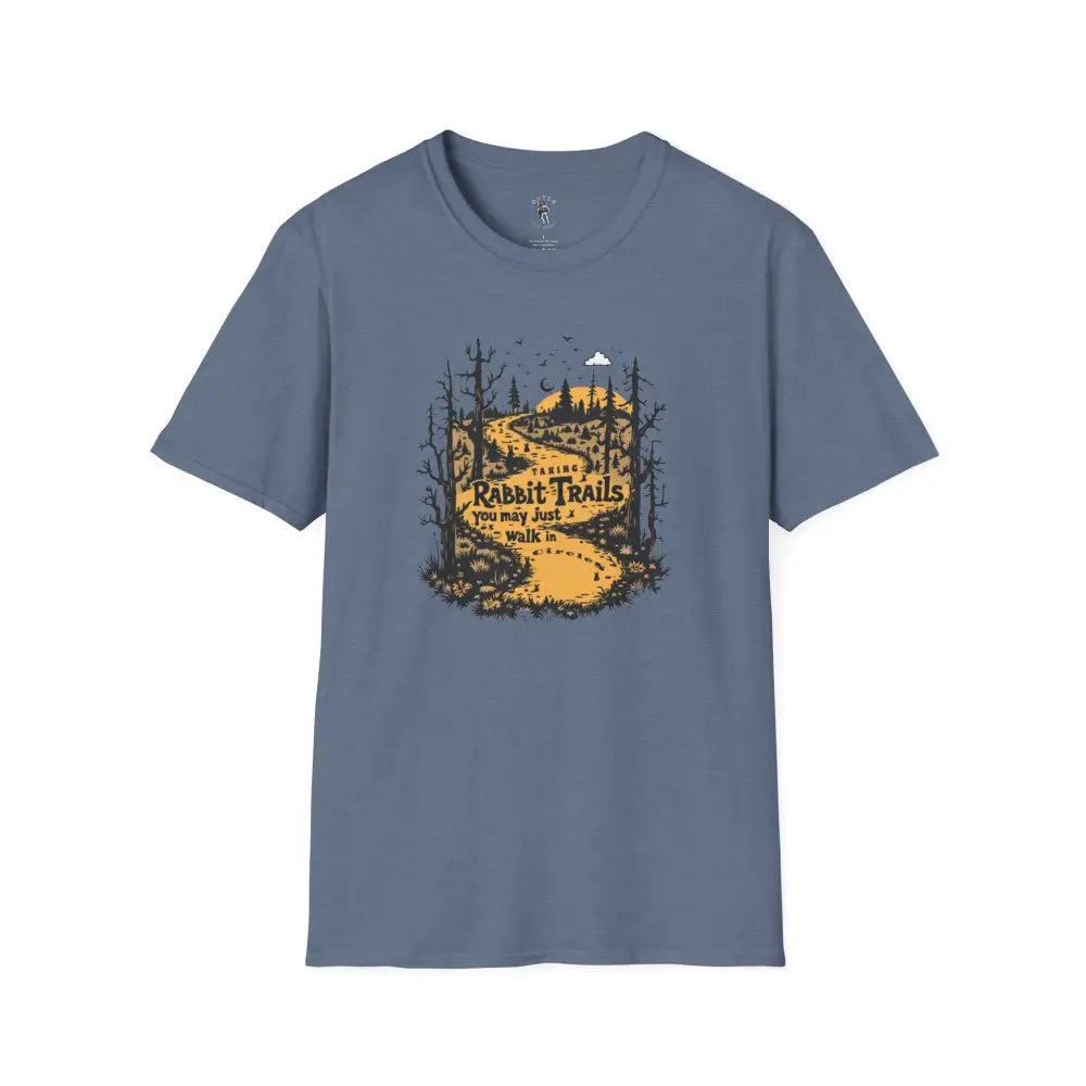 ’Rabbit Trails’ Double R Western’s Soft style T Shirt S / Heather Indigo T Shirt