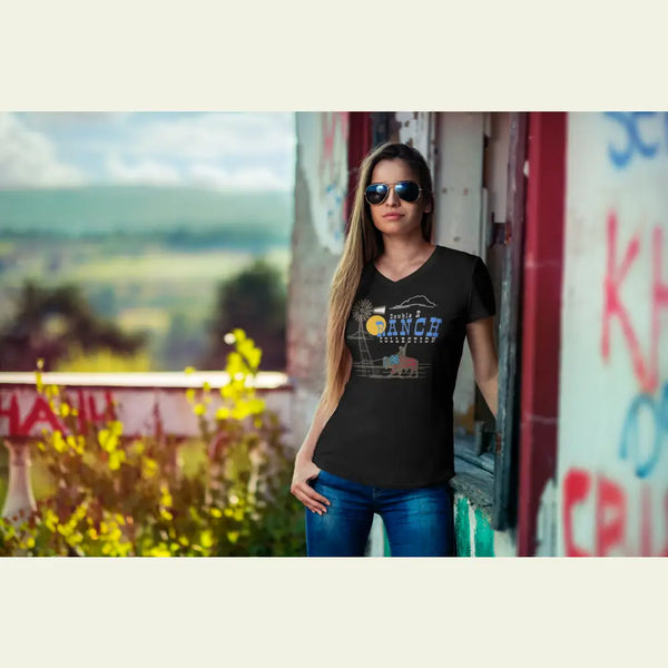 ’Ride on’ Double R Western’s™ Ladies’ V Neck T Shirt V neck