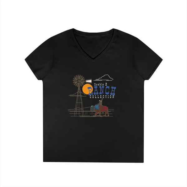 ’Ride on’ Double R Western’s™ Ladies’ V Neck T Shirt S / Black V neck